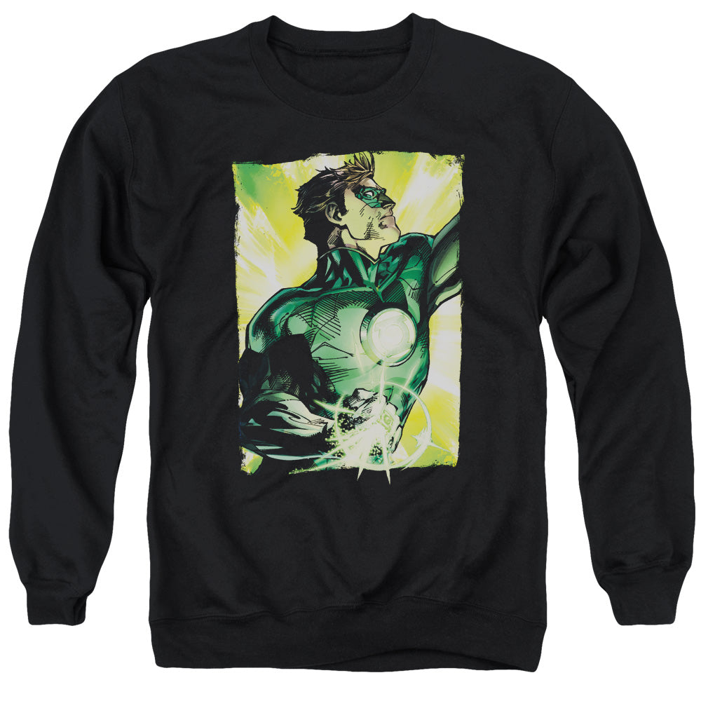 AN OFFCIALLY LICENSED GREEN LANTERN UP UP ADULT UNISEX CREWNECK SWEATSHIRT BLACK