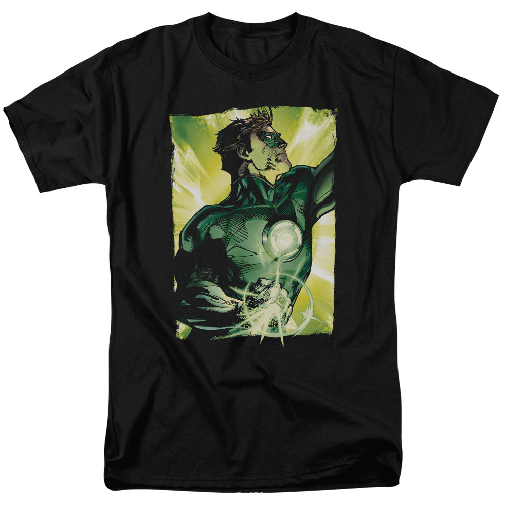 AN OFFCIALLY LICENSED GREEN LANTERN UP UP MEN'S REGULAR FIT T-SHIRT BLACK