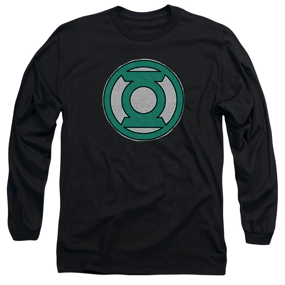 AN OFFCIALLY LICENSED GREEN LANTERN HAND ME DOWN MEN'S LONG SLEEVE T-SHIRT BLACK