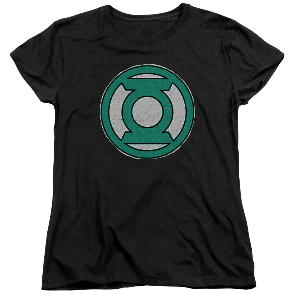 AN OFFCIALLY LICENSED GREEN LANTERN HAND ME DOWN WOMEN'S REGULAR FIT T-SHIRT BLACK