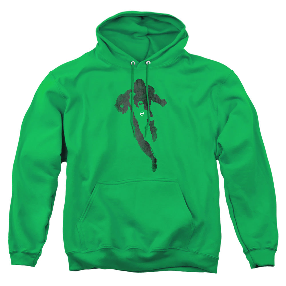 AN OFFCIALLY LICENSED DC LANTERN KNOCKOUT ADULT UNISEX PULLOVER HOODIE KELLY GREEN