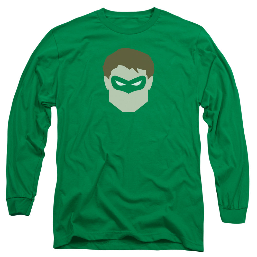 AN OFFCIALLY LICENSED DC GL HEAD MEN'S LONG SLEEVE T-SHIRT KELLY GREEN