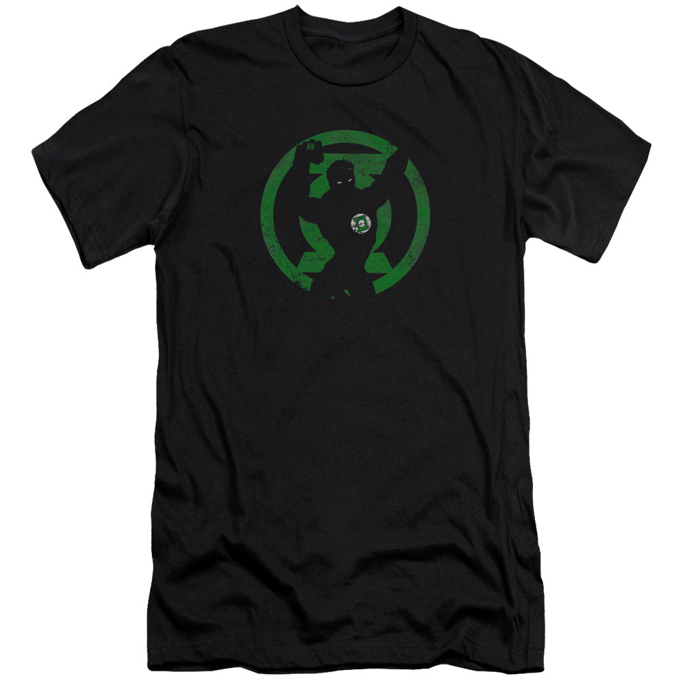 AN OFFCIALLY LICENSED DC GL SYMBOL KNOCKOUT MEN'S PREMIUM SLIM FIT T-SHIRT BLACK