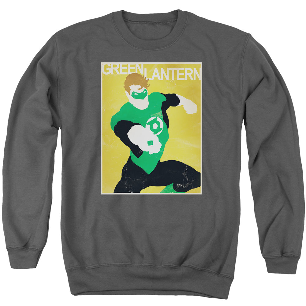 AN OFFCIALLY LICENSED DC SIMPLE GL POSTER ADULT UNISEX CREWNECK SWEATSHIRT CHARCOAL
