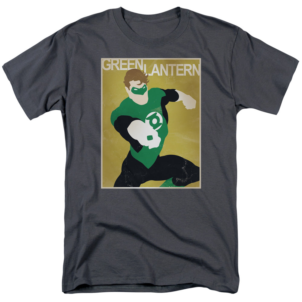 AN OFFCIALLY LICENSED DC SIMPLE GL POSTER MEN'S REGULAR FIT T-SHIRT CHARCOAL