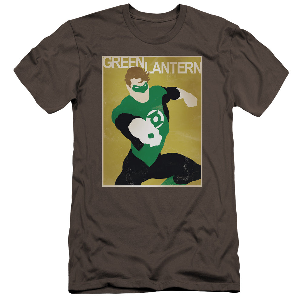 AN OFFCIALLY LICENSED DC SIMPLE GL POSTER MEN'S PREMIUM SLIM FIT T-SHIRT CHARCOAL