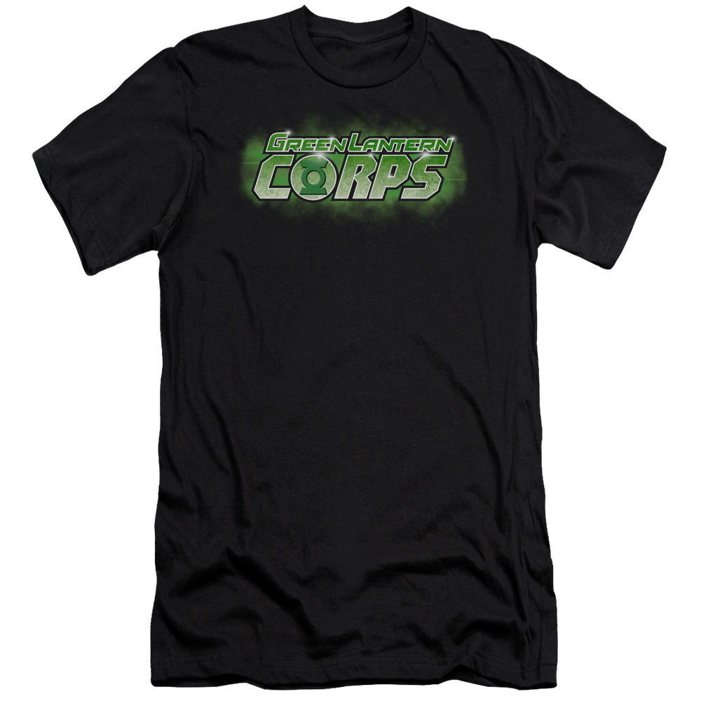 AN OFFCIALLY LICENSED GREEN LANTERN GL CORPS TITLE MEN'S PREMIUM SLIM FIT T-SHIRT BLACK