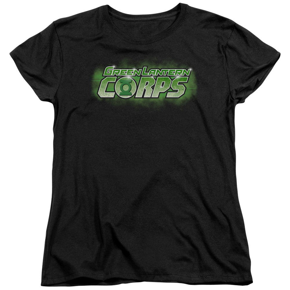 AN OFFCIALLY LICENSED GREEN LANTERN GL CORPS TITLE WOMEN'S REGULAR FIT T-SHIRT BLACK