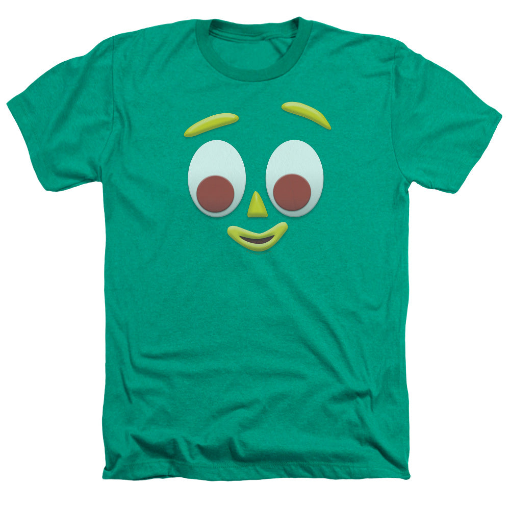 AN OFFCIALLY LICENSED GUMBY GUMBME MEN'S HEATHER T-SHIRT KELLY GREEN