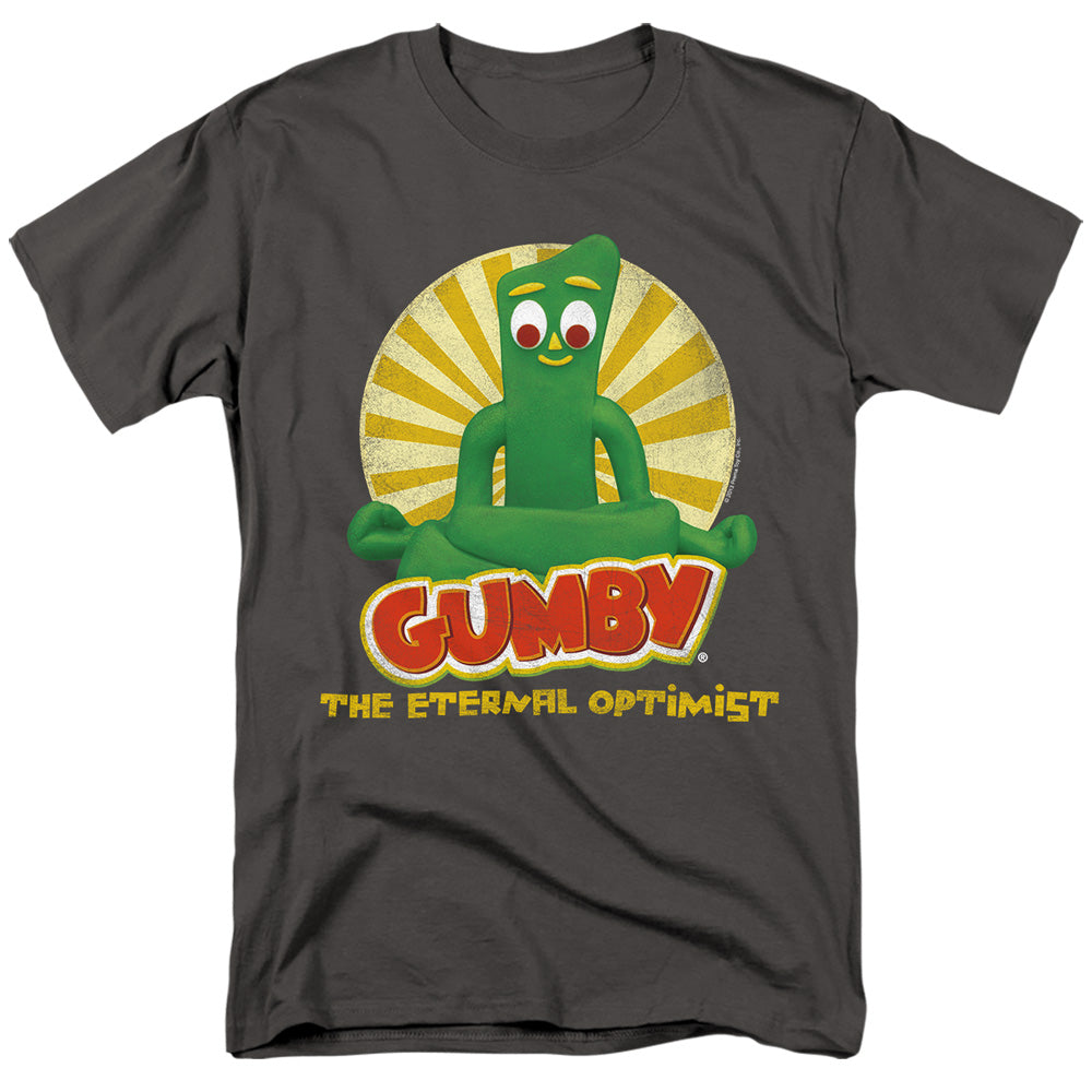 AN OFFCIALLY LICENSED GUMBY OPTIMIST MEN'S REGULAR FIT T-SHIRT CHARCOAL