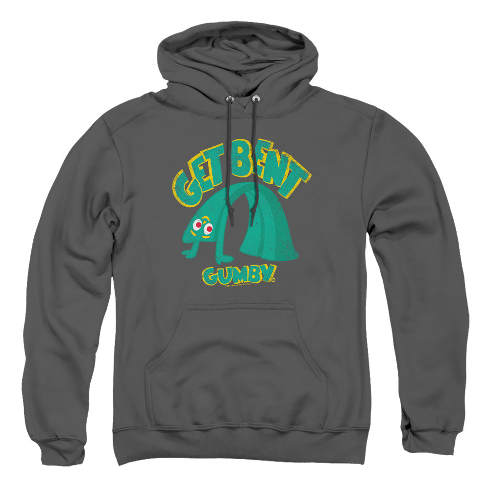AN OFFCIALLY LICENSED GUMBY GET BENT ADULT UNISEX PULLOVER HOODIE CHARCOAL