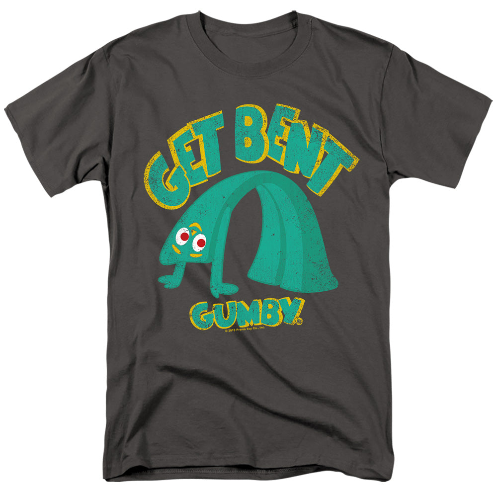 AN OFFCIALLY LICENSED GUMBY GET BENT MEN'S REGULAR FIT T-SHIRT CHARCOAL