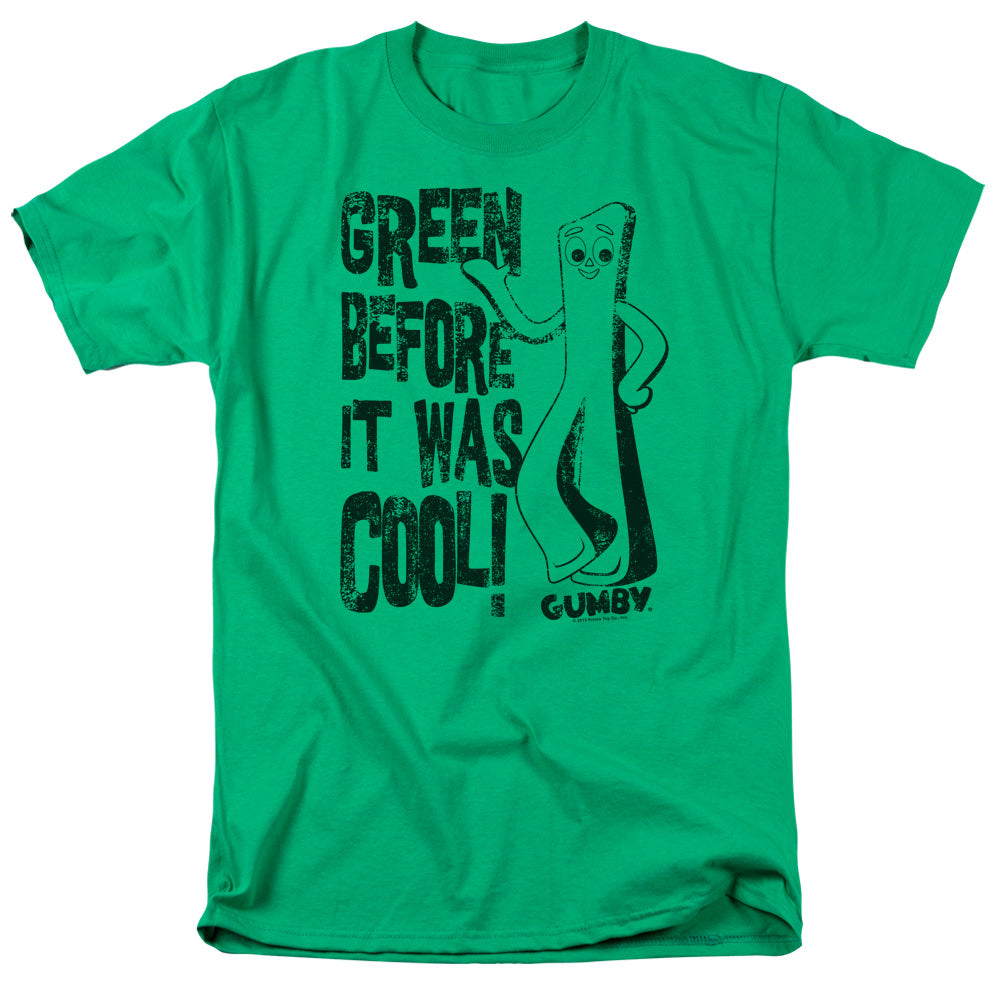 AN OFFCIALLY LICENSED GUMBY COOL GREEN MEN'S REGULAR FIT T-SHIRT KELLY GREEN