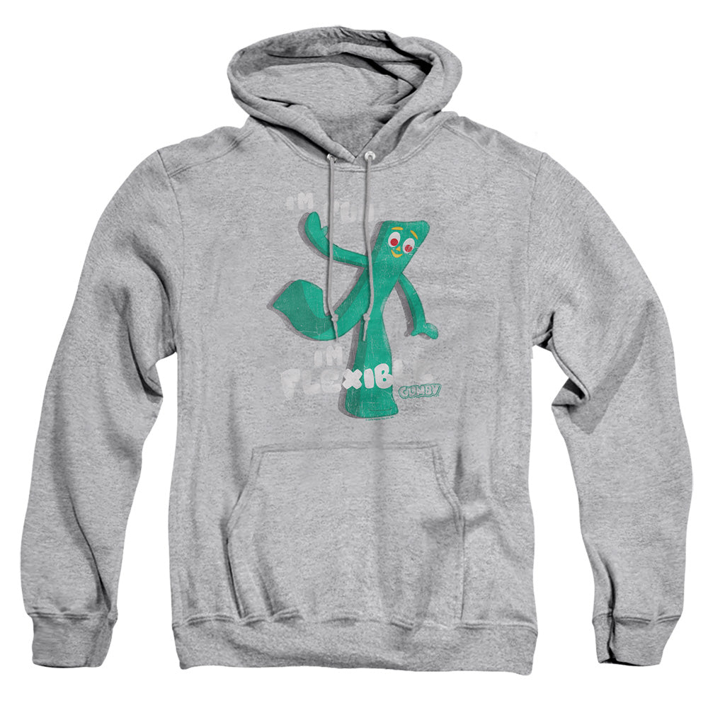 AN OFFCIALLY LICENSED GUMBY FLEX ADULT UNISEX PULLOVER HOODIE ATHLETIC HEATHER