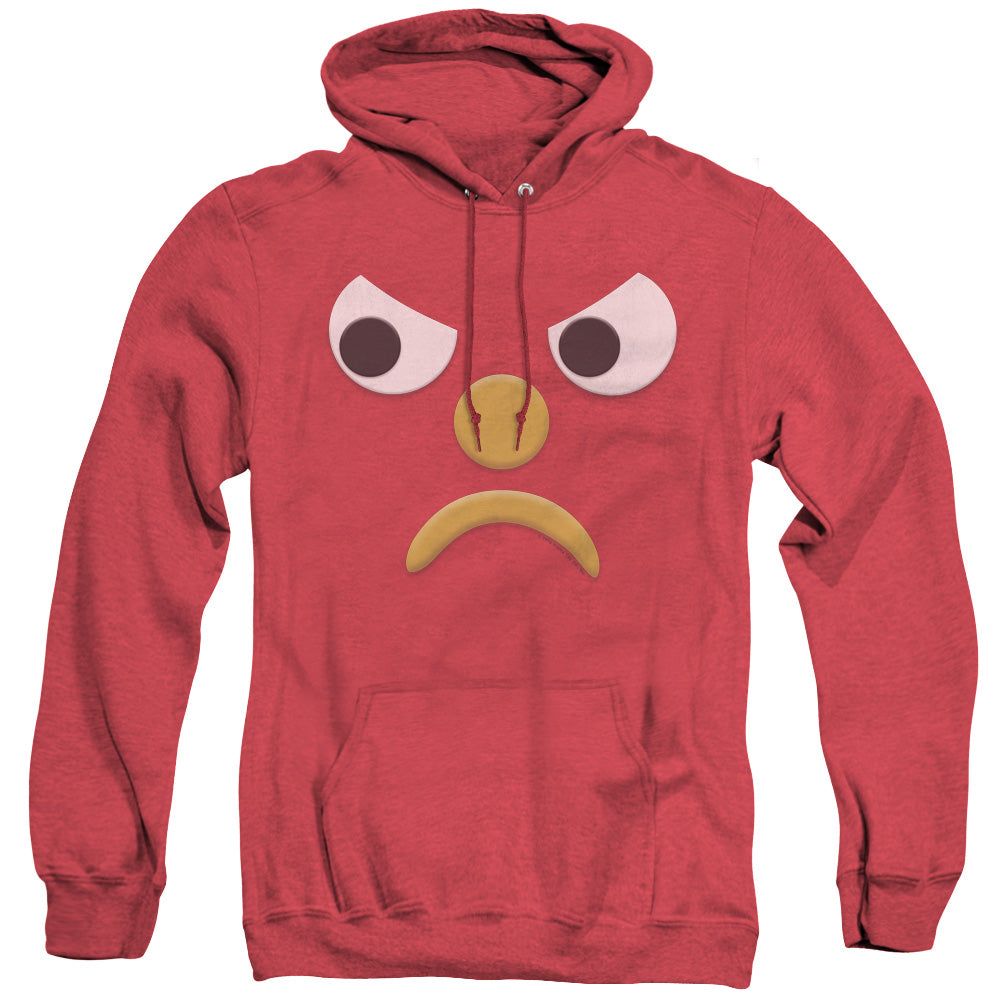AN OFFCIALLY LICENSED GUMBY BLOCKHEAD G ADULT UNISEX HEATHER PULLOVER HOODIE RED