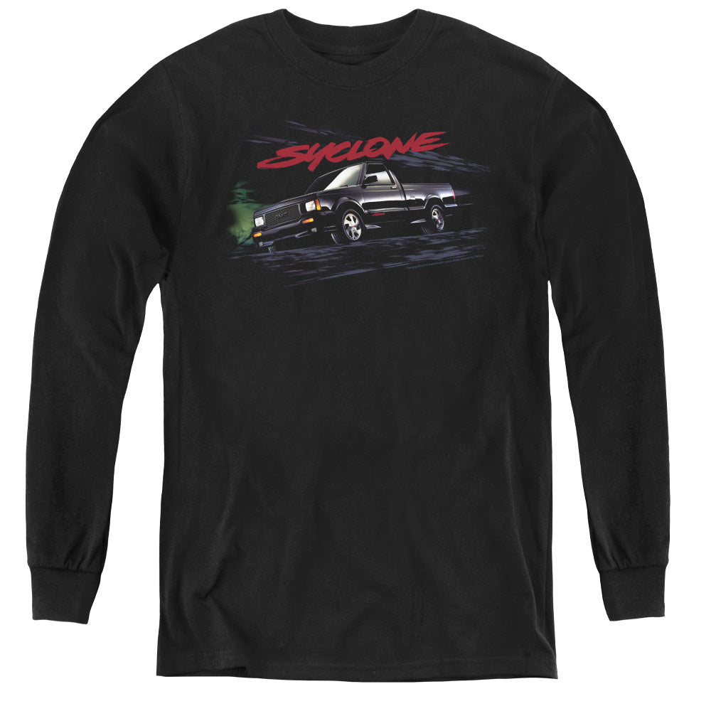 AN OFFCIALLY LICENSED GMC SYCLONE YOUTH LONG SLEEVE T-SHIRT BLACK
