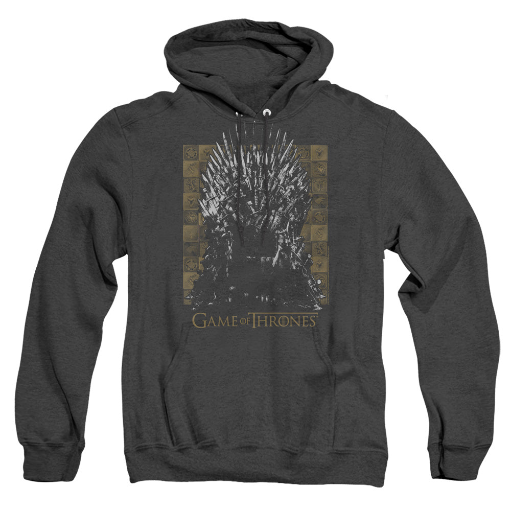 AN OFFCIALLY LICENSED GAME OF THRONES IRON THRONE ADULT UNISEX HEATHER PULLOVER HOODIE BLACK