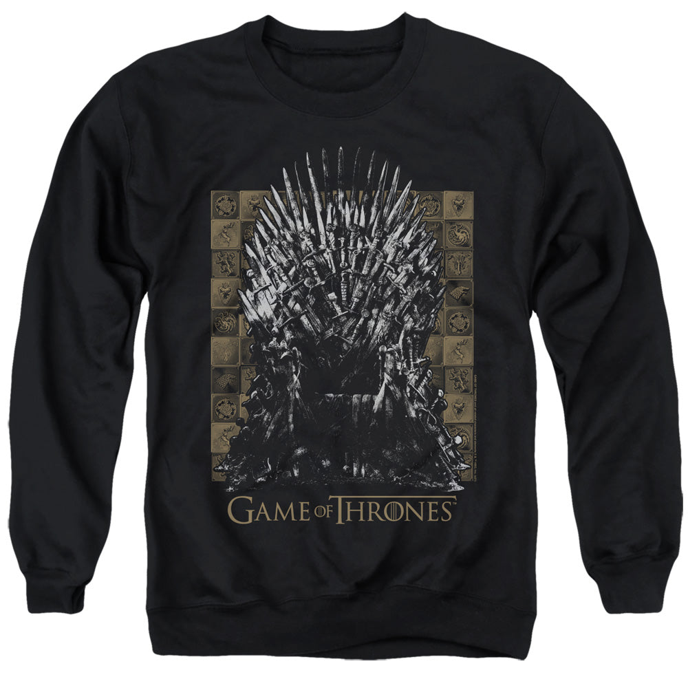 AN OFFCIALLY LICENSED GAME OF THRONES IRON THRONE ADULT UNISEX CREWNECK SWEATSHIRT BLACK