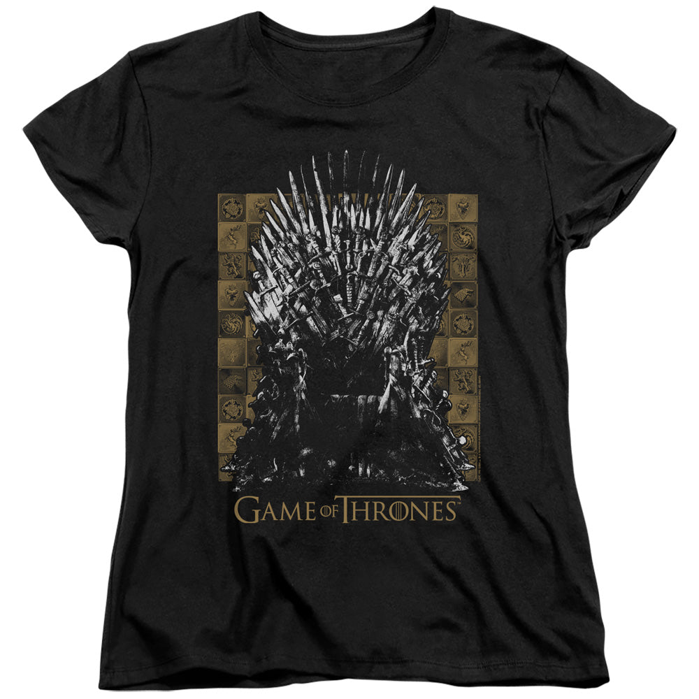 AN OFFCIALLY LICENSED GAME OF THRONES IRON THRONE WOMEN'S REGULAR FIT T-SHIRT BLACK