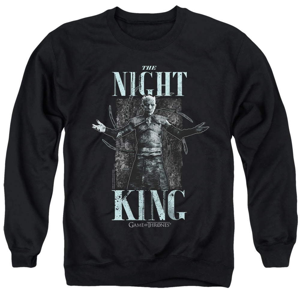 AN OFFCIALLY LICENSED GAME OF THRONES THE NIGHT KING ADULT UNISEX CREWNECK SWEATSHIRT BLACK