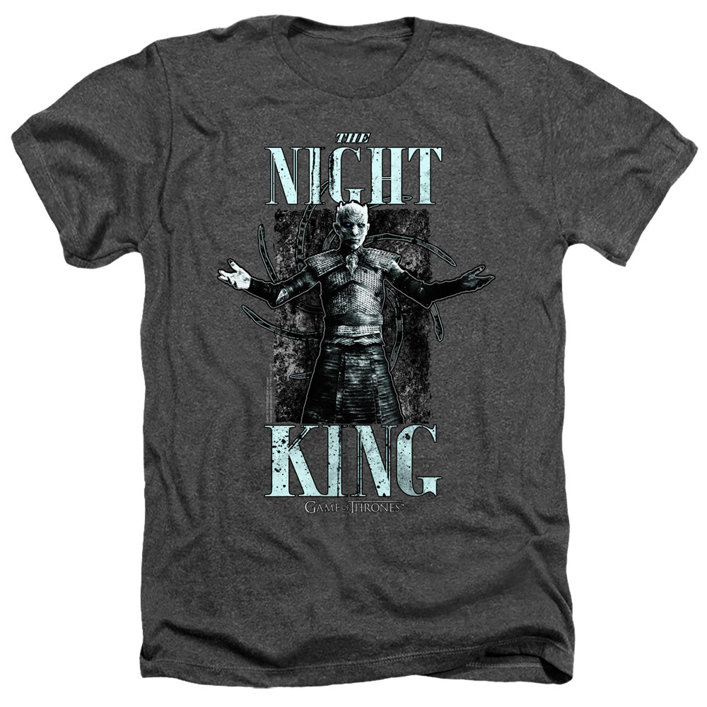 AN OFFCIALLY LICENSED GAME OF THRONES THE NIGHT KING MEN'S HEATHER T-SHIRT CHARCOAL