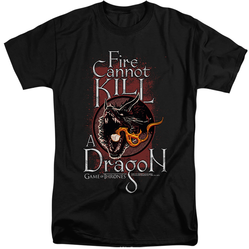 AN OFFCIALLY LICENSED GAME OF THRONES FIRE CANNOT KILL A DRAGON MEN'S TALL FIT T-SHIRT BLACK