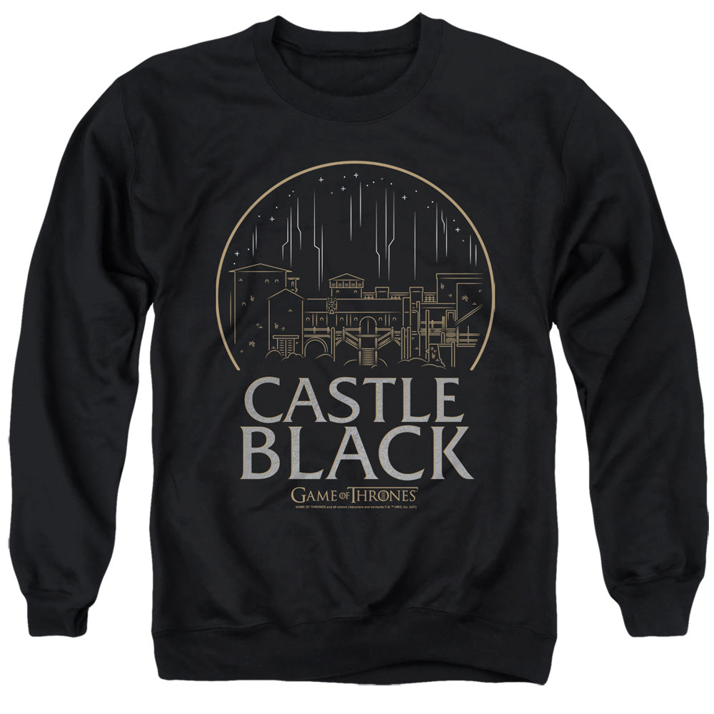 AN OFFCIALLY LICENSED GAME OF THRONES CASTLE BLACK ADULT UNISEX CREWNECK SWEATSHIRT BLACK