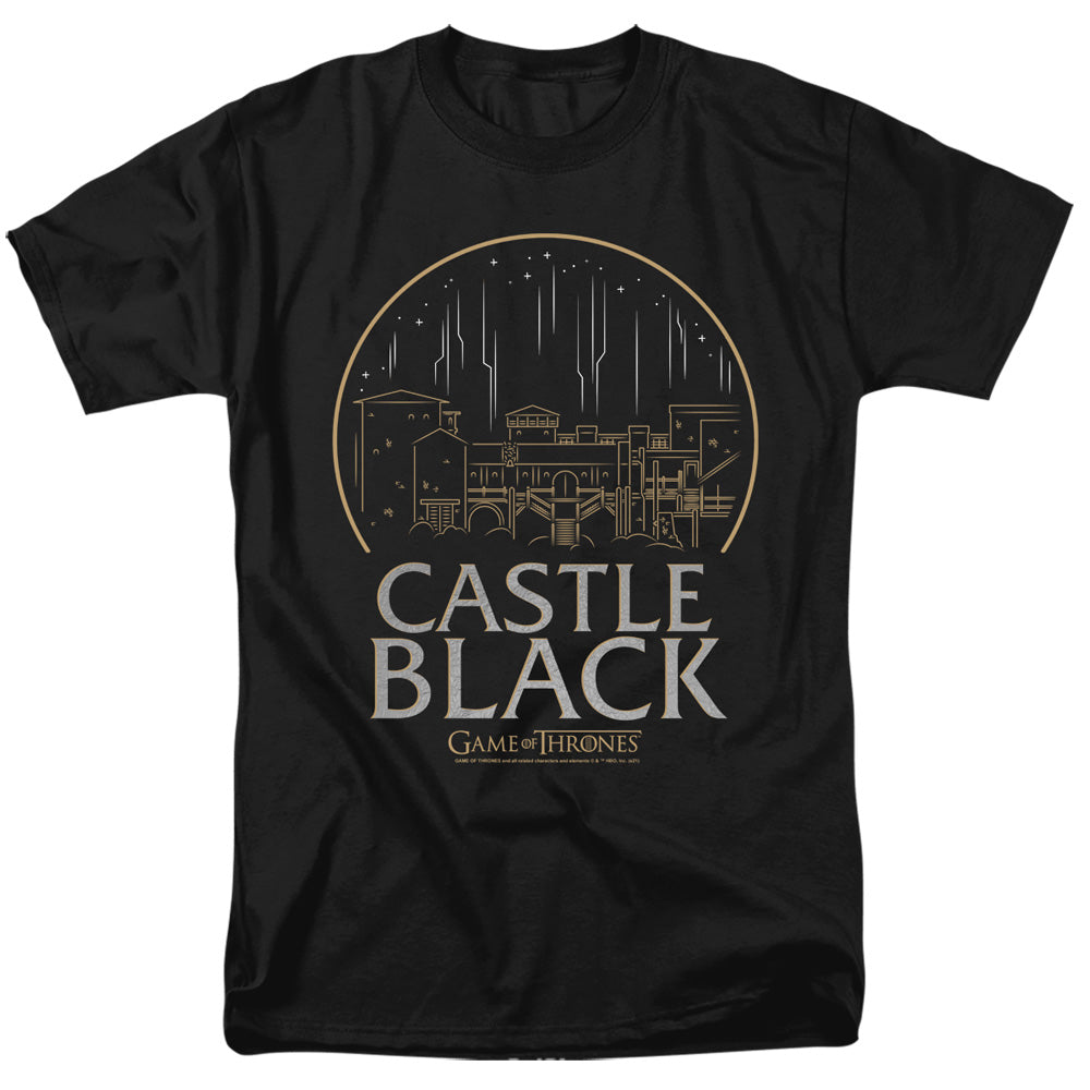 AN OFFCIALLY LICENSED GAME OF THRONES CASTLE BLACK MEN'S REGULAR FIT T-SHIRT BLACK