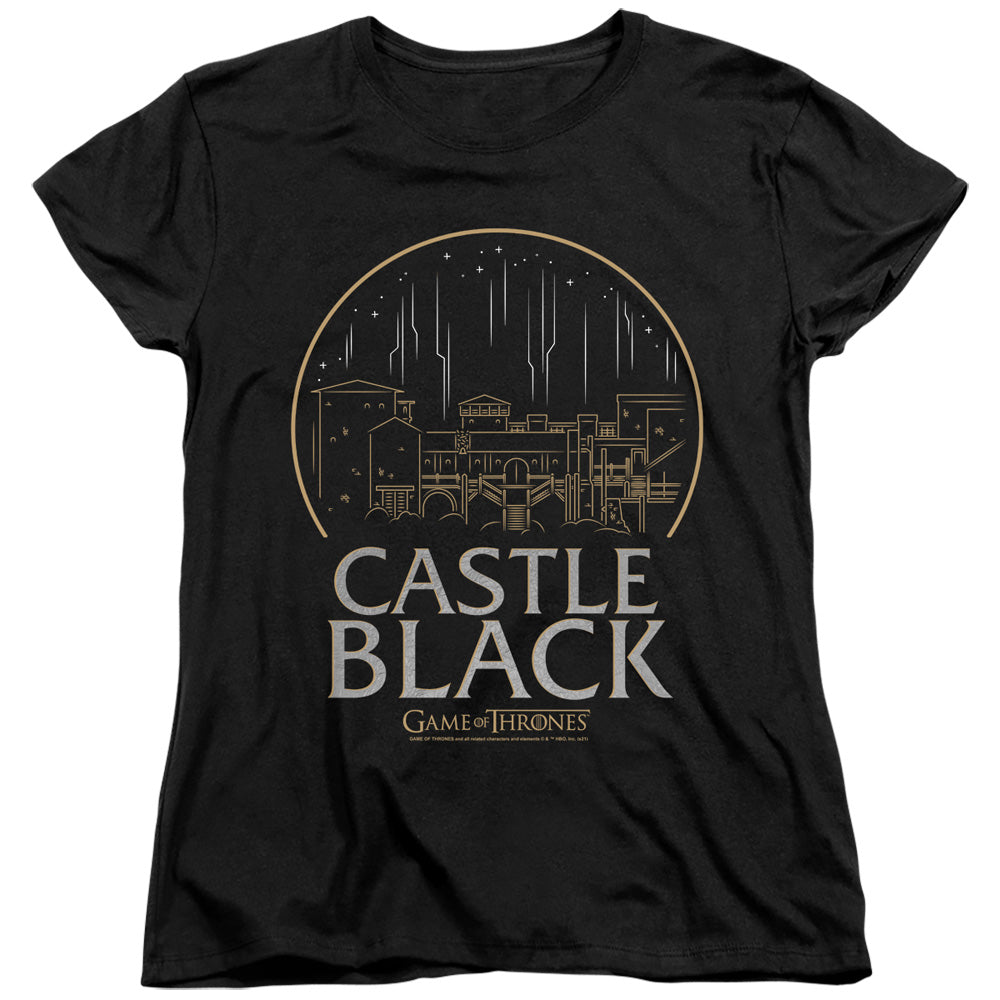 AN OFFCIALLY LICENSED GAME OF THRONES CASTLE BLACK WOMEN'S REGULAR FIT T-SHIRT BLACK