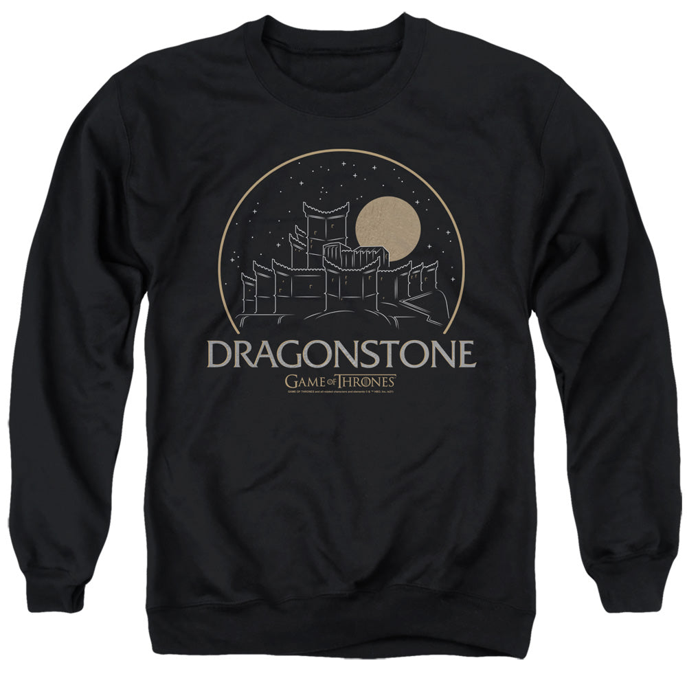 AN OFFCIALLY LICENSED GAME OF THRONES DRAGONSTONE ADULT UNISEX CREWNECK SWEATSHIRT BLACK