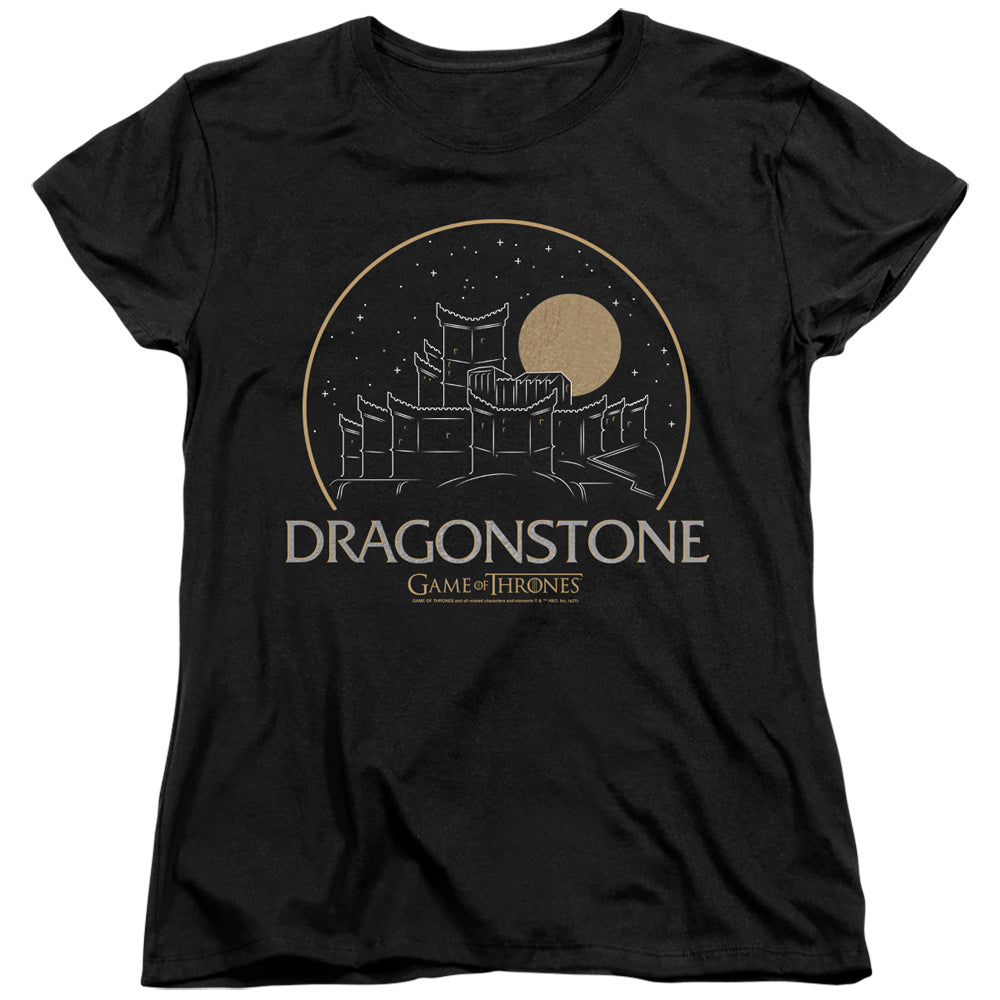 AN OFFCIALLY LICENSED GAME OF THRONES DRAGONSTONE WOMEN'S REGULAR FIT T-SHIRT BLACK