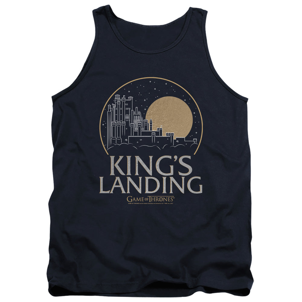 AN OFFCIALLY LICENSED GAME OF THRONES KINGS LANDING ADULT UNISEX TANK TOP NAVY