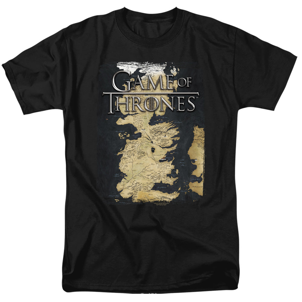 AN OFFCIALLY LICENSED GAME OF THRONES SERIES MAP MEN'S REGULAR FIT T-SHIRT BLACK