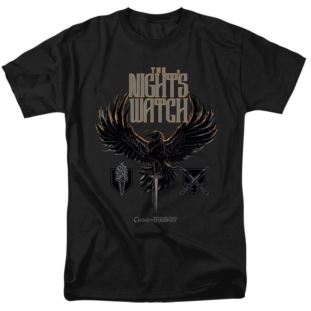 AN OFFCIALLY LICENSED GAME OF THRONES THE NIGHTS WATCH MEN'S REGULAR FIT T-SHIRT BLACK