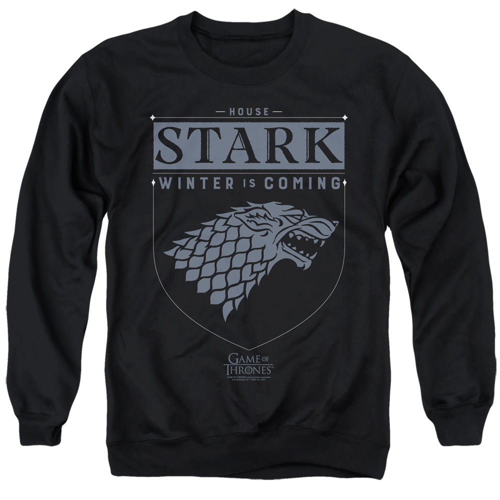 AN OFFCIALLY LICENSED GAME OF THRONES HOUSE STARK SIGIL ADULT UNISEX CREWNECK SWEATSHIRT BLACK