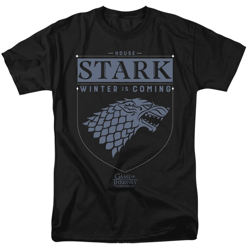 AN OFFCIALLY LICENSED GAME OF THRONES HOUSE STARK SIGIL MEN'S REGULAR FIT T-SHIRT BLACK