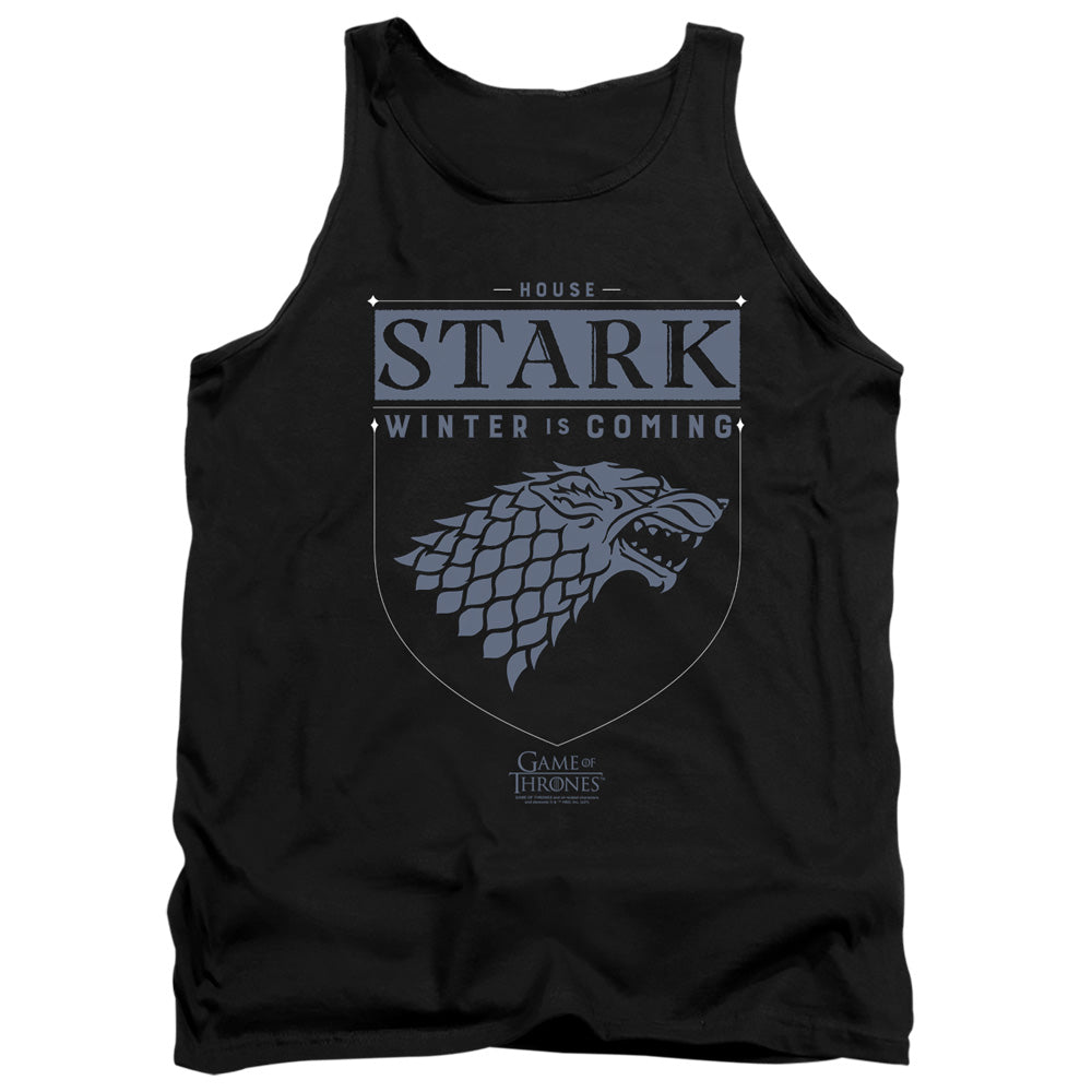 AN OFFCIALLY LICENSED GAME OF THRONES HOUSE STARK SIGIL ADULT UNISEX TANK TOP BLACK