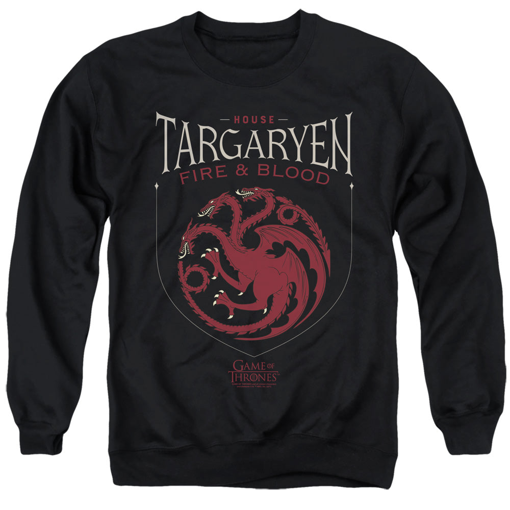 AN OFFCIALLY LICENSED GAME OF THRONES HOUSE TARGARYEN SIGIL ADULT UNISEX CREWNECK SWEATSHIRT BLACK