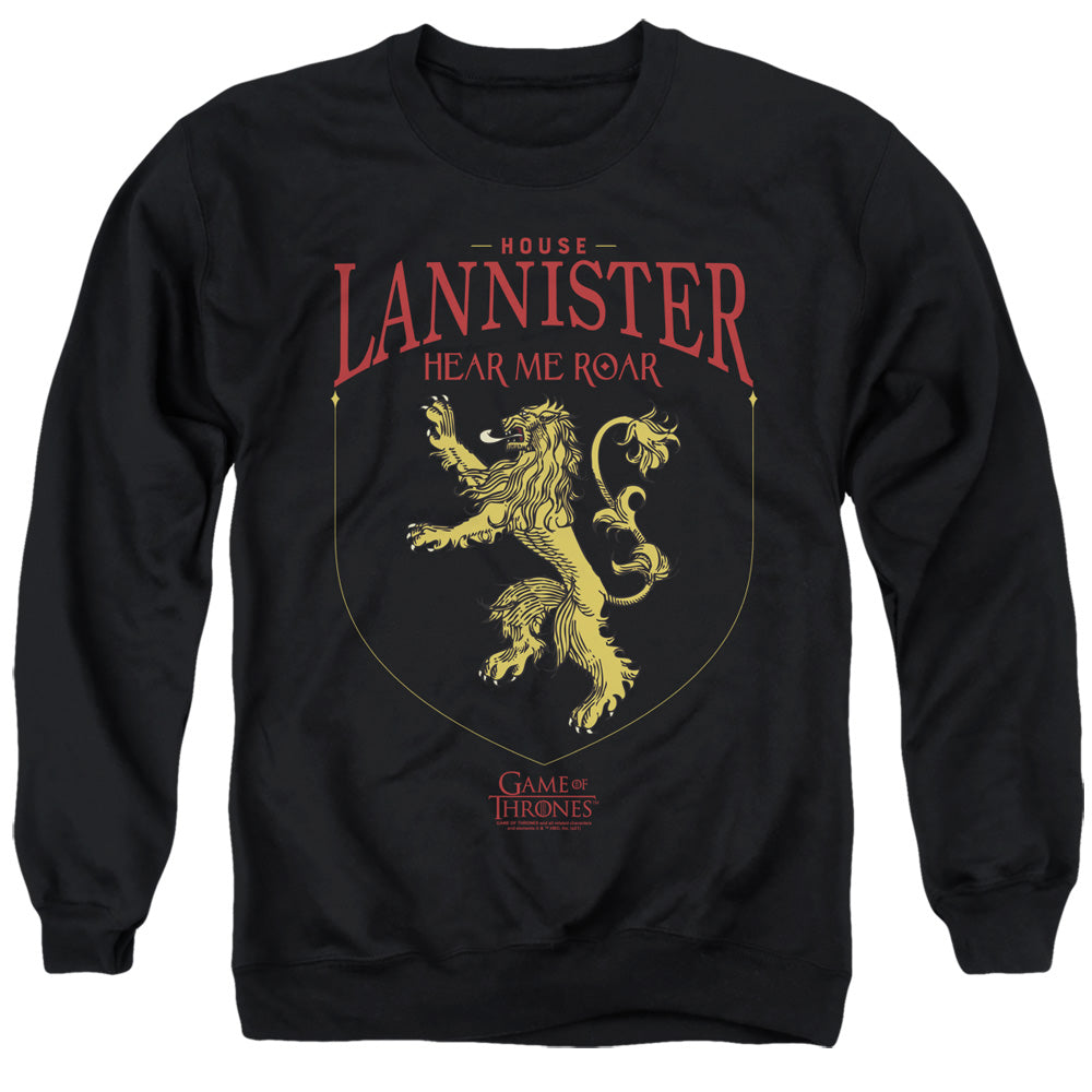 AN OFFCIALLY LICENSED GAME OF THRONES HOUSE LANNISTER SIGIL ADULT UNISEX CREWNECK SWEATSHIRT BLACK