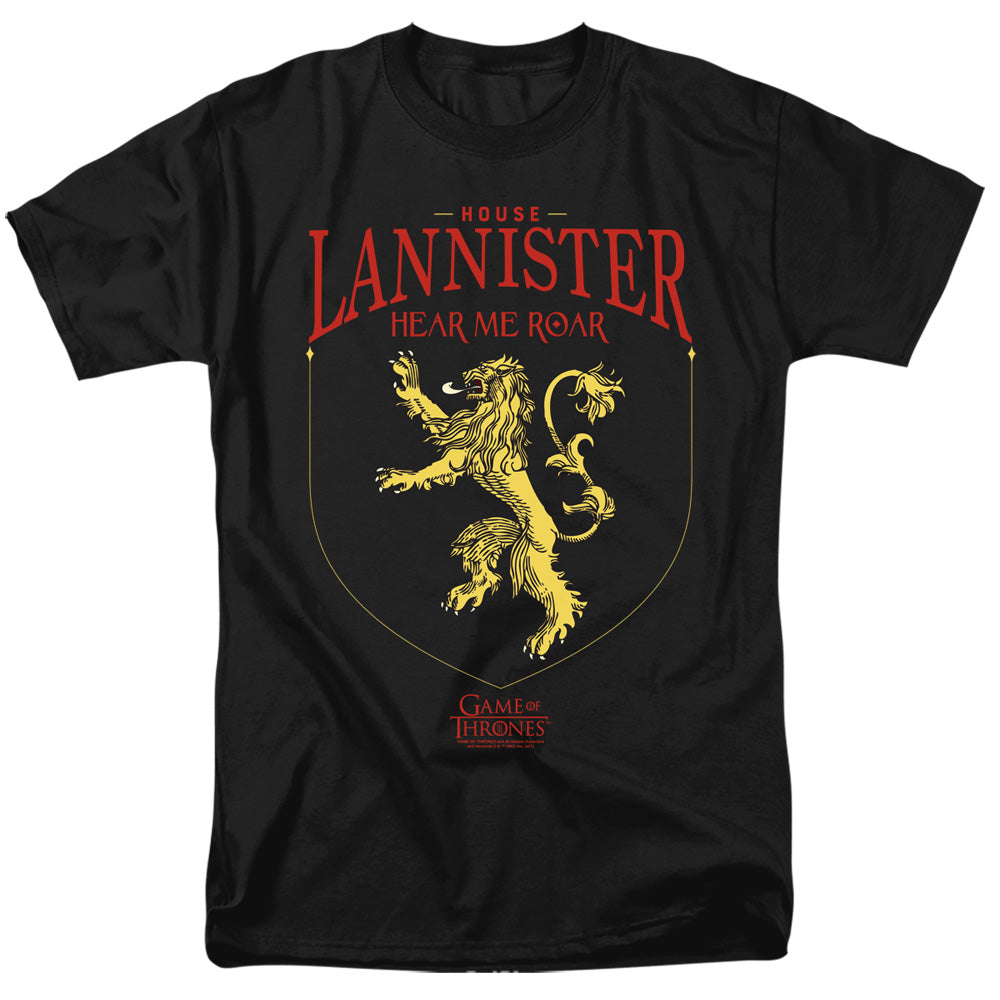 AN OFFCIALLY LICENSED GAME OF THRONES HOUSE LANNISTER SIGIL MEN'S REGULAR FIT T-SHIRT BLACK