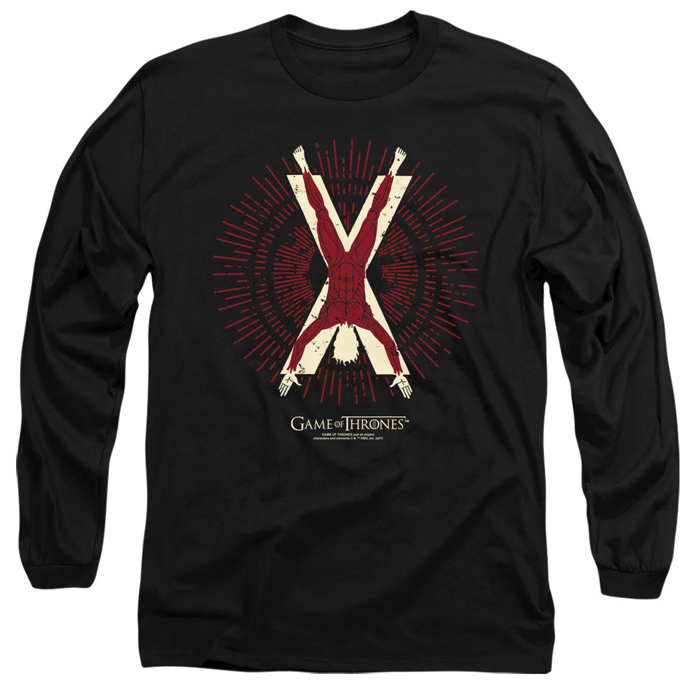 AN OFFCIALLY LICENSED GAME OF THRONES BOLTON BURST SIGIL MEN'S LONG SLEEVE T-SHIRT BLACK