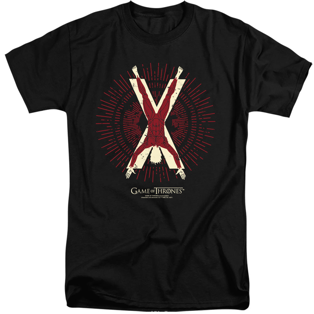 AN OFFCIALLY LICENSED GAME OF THRONES BOLTON BURST SIGIL MEN'S TALL FIT T-SHIRT BLACK