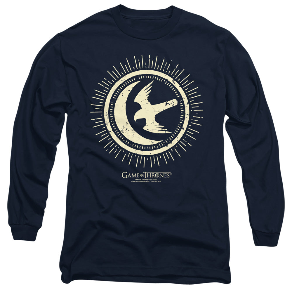 AN OFFCIALLY LICENSED GAME OF THRONES ARRYN BURST SIGIL MEN'S LONG SLEEVE T-SHIRT NAVY