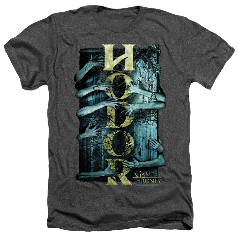 AN OFFCIALLY LICENSED GAME OF THRONES HODOR MEN'S HEATHER T-SHIRT CHARCOAL