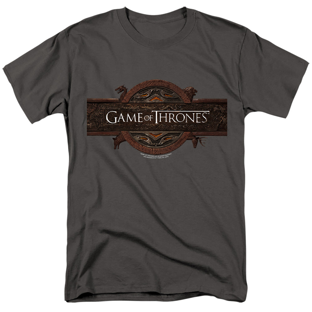 AN OFFCIALLY LICENSED GAME OF THRONES TITLE SEQUENCE LOGO MEN'S REGULAR FIT T-SHIRT CHARCOAL