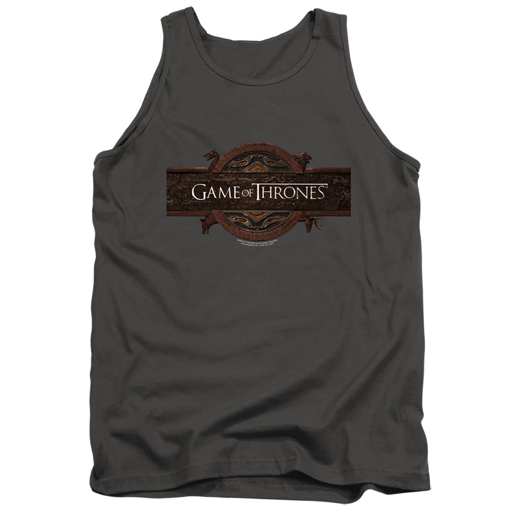 AN OFFCIALLY LICENSED GAME OF THRONES TITLE SEQUENCE LOGO ADULT UNISEX TANK TOP CHARCOAL