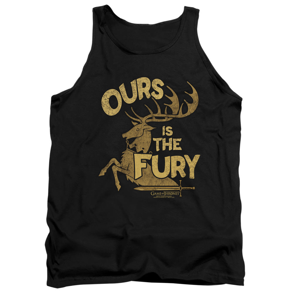 AN OFFCIALLY LICENSED GAME OF THRONES FURY ADULT UNISEX TANK TOP BLACK