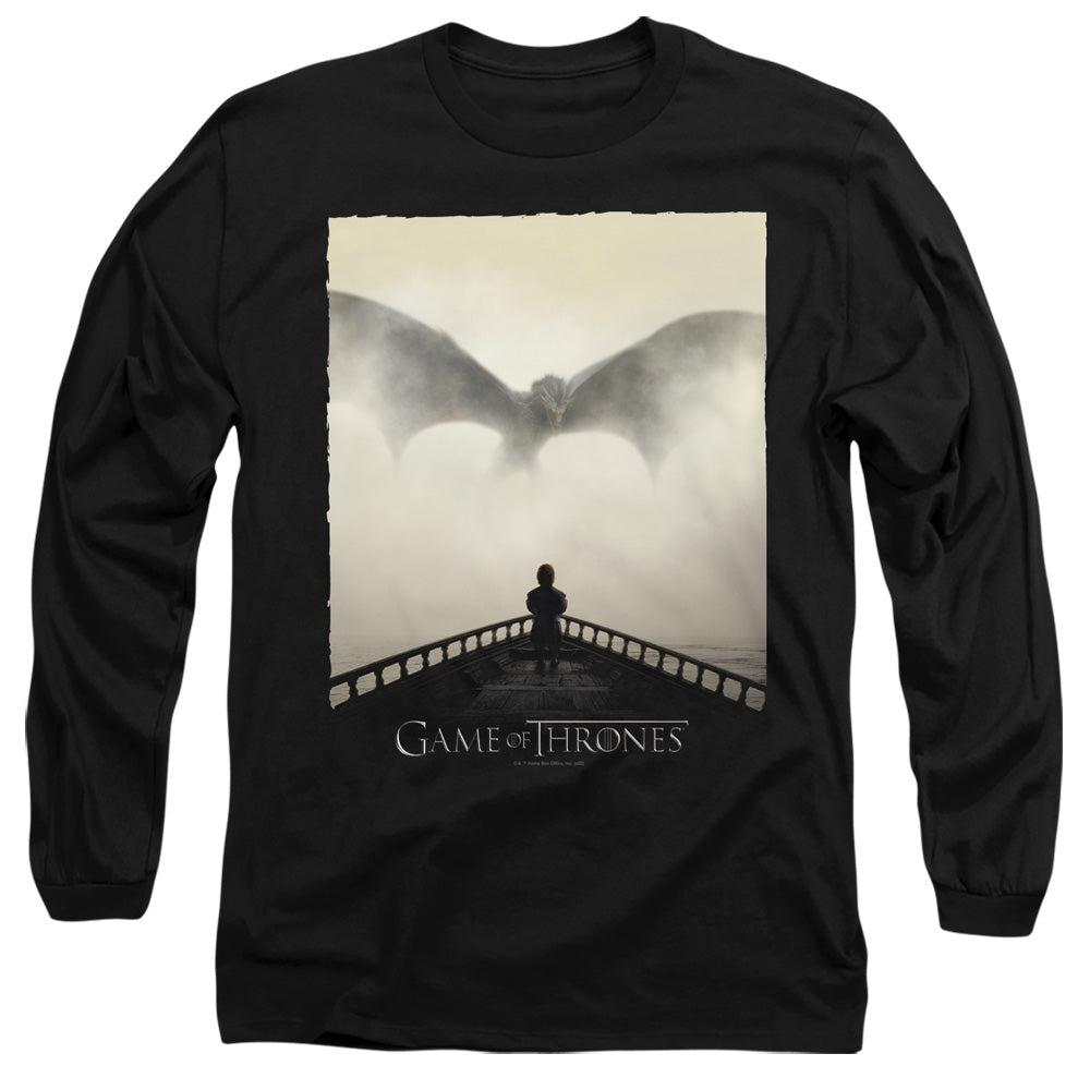 AN OFFCIALLY LICENSED GAME OF THRONES DRAGON 1 MEN'S LONG SLEEVE T-SHIRT BLACK