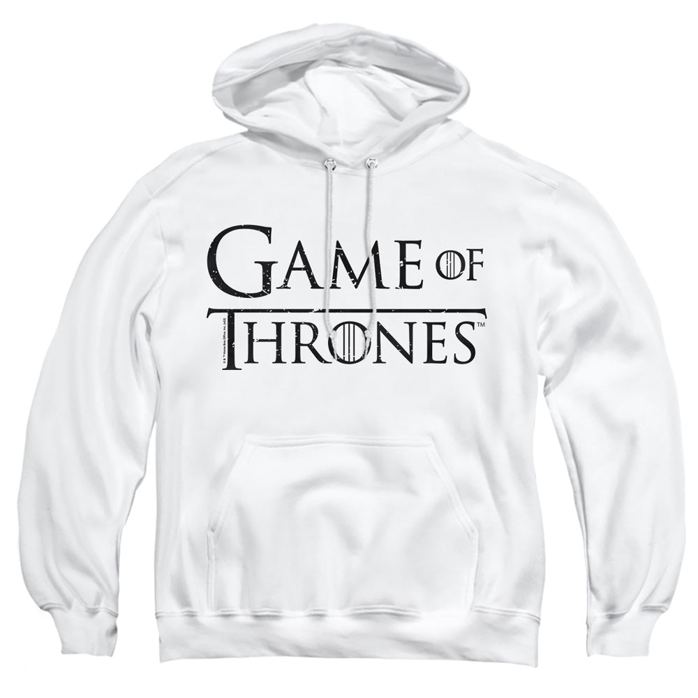AN OFFCIALLY LICENSED GAME OF THRONES LOGO 2 ADULT UNISEX PULLOVER HOODIE WHITE