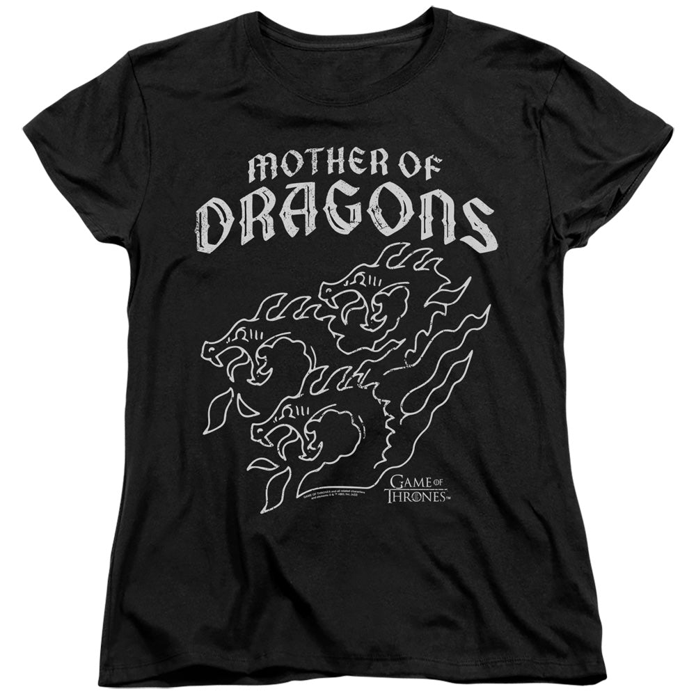 AN OFFCIALLY LICENSED GAME OF THRONES MOTHER OF DRAGONS WOMEN'S REGULAR FIT T-SHIRT BLACK
